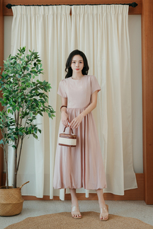 ROONEY BALLOON MIDAXI DRESS (PINK)