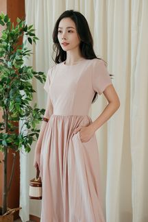 ROONEY BALLOON MIDAXI DRESS (PINK)
