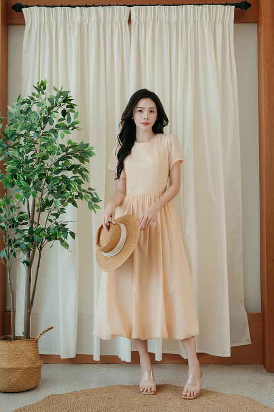 ROONEY BALLOON MIDAXI DRESS (YELLOW STRIPE) ROONEY BALLOON MIDAXI DRESS (YELLOW STRIPE)