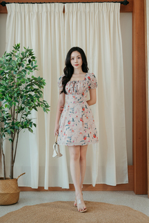 YANCY DRAWSTRINGS MINI DRESS (ROSE)