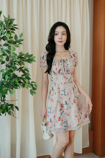 YANCY DRAWSTRINGS MINI DRESS (ROSE)