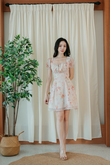YANCY DRAWSTRINGS MINI DRESS (FLORAL)