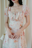 YANCY DRAWSTRINGS MINI DRESS (FLORAL)