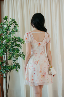 YANCY DRAWSTRINGS MINI DRESS (FLORAL)