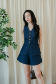 EMMIE BUTTON VEST TOP (JEAN BLUE)
