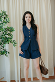 ARIES HIGH WAIST SHORTS (JEAN BLUE)