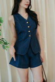 EMMIE BUTTON VEST TOP (JEAN BLUE)
