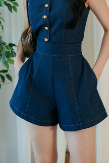 ARIES HIGH WAIST SHORTS (JEAN BLUE)