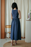 DOXIE ROUND NECK MIDAXI DRESS (JEAN BLUE)