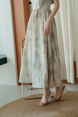 DOXIE ROUND NECK MIDAXI DRESS (EGG WHITE)