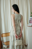 DOXIE ROUND NECK MIDAXI DRESS (EGG WHITE)