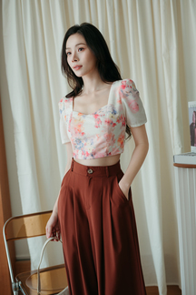 DIORN SWEETHEART CROP TOP (CREAM FLORAL)