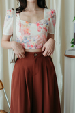 DIORN SWEETHEART CROP TOP (CREAM FLORAL)