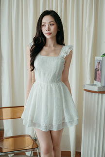 VICA SQUARE NECK LAYERED PLAYSUIT (WHITE FLORAL)