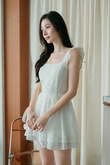 VICA SQUARE NECK LAYERED PLAYSUIT (WHITE FLORAL)