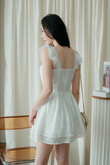 VICA SQUARE NECK LAYERED PLAYSUIT (WHITE FLORAL)