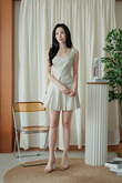 EIRA SQUARE NECK RIBBON TOP (CREAM)