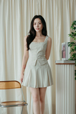 DUFFIE PLEATED A-LINE SKIRT (CREAM)
