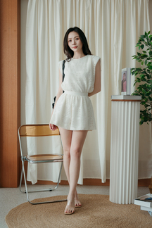 CORDI ELASTICATED WAIST SHORTS (CREAM)