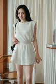 CORDI ELASTICATED WAIST SHORTS (CREAM)