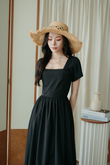 TAYLIN RUFFLES MIDAXI DRESS (BLACK)
