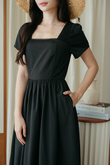 TAYLIN RUFFLES MIDAXI DRESS (BLACK)