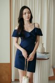RYN COLD SHOULDER MINI DRESS (BLUE)