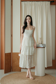 HARLOW CAMI TIERED DRESS (CREAM FLORAL)