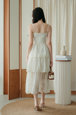 HARLOW CAMI TIERED DRESS (CREAM FLORAL)