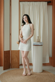 HAYZEE HALTER NECK DRESS (CREAM)