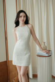 HAYZEE HALTER NECK DRESS (CREAM)