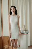 HAYZEE HALTER NECK DRESS (CREAM)