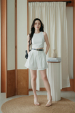 LENNON WIDE LEG CASUAL SHORT (WHITE)