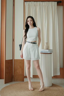 LENNON WIDE LEG CASUAL SHORT (WHITE)
