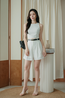 GLADYS ROUND NECK CROP TOP (WHITE)