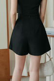 LENNON WIDE LEG CASUAL SHORT (BLACK)