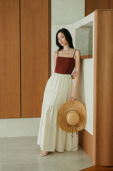 MEGHAN TIERED MAXI DRESS (BROWN)