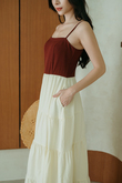 MEGHAN TIERED MAXI DRESS (BROWN)