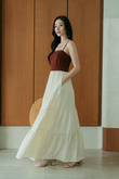 MEGHAN TIERED MAXI DRESS (BROWN)