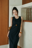 BRIAR SLIT BACK BODYCON DRESS (BLUE)