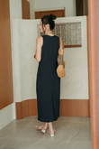 BRIAR SLIT BACK BODYCON DRESS (BLUE)