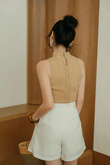 KINKI MOCK NECK CROP TOP (LATTE)