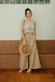 MIRA SELF TIE RIBBON CROP TOP (BROWN STRIPE)