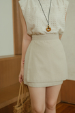 KINSLEY HIGH WAIST SKORTS (BEIGE)