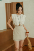 KINSLEY HIGH WAIST SKORTS (BEIGE)
