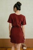 SAMMI OVERLAP MINI DRESS (BISTRE)