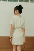 SAMMI OVERLAP MINI DRESS (CREAM)