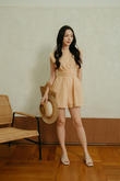 AYDAN PADDED BOX CUT PLAYSUIT (YELLOW STRIPE)