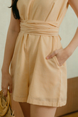 AYDAN PADDED BOX CUT PLAYSUIT (YELLOW STRIPE)