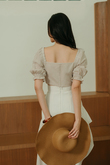 PAMILA SQUARE NECK CROP TOP (BROWN STRIPE)